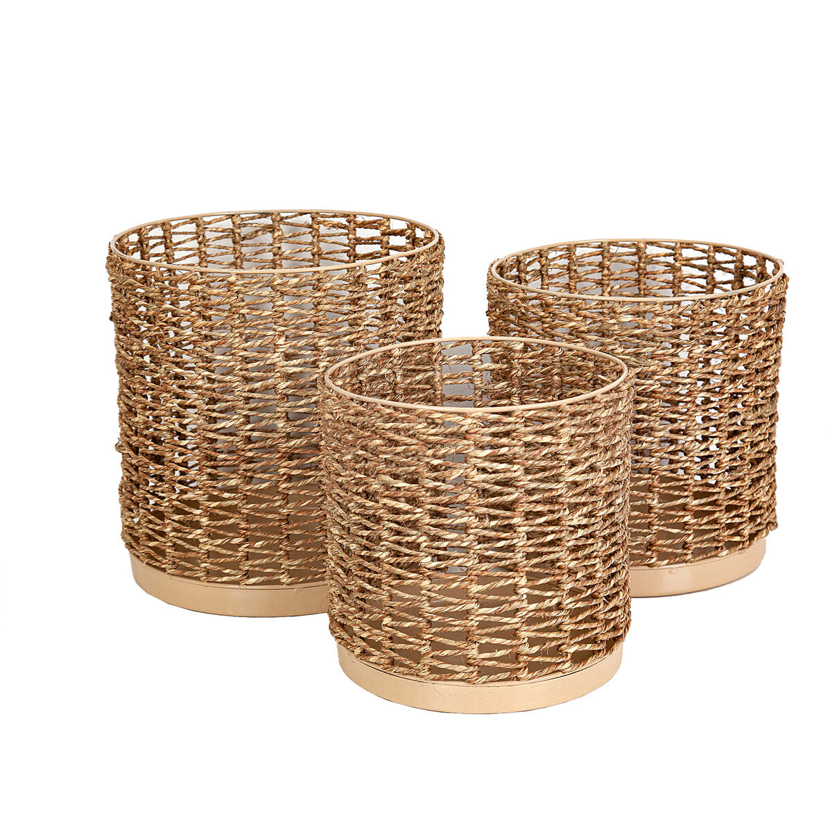 Set of Planters Romimex Natural (3 Pieces) Romimex