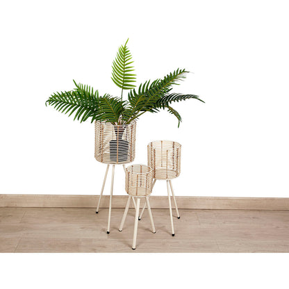 Set of Planters Romimex Rattan Legs (3 Pieces) Romimex