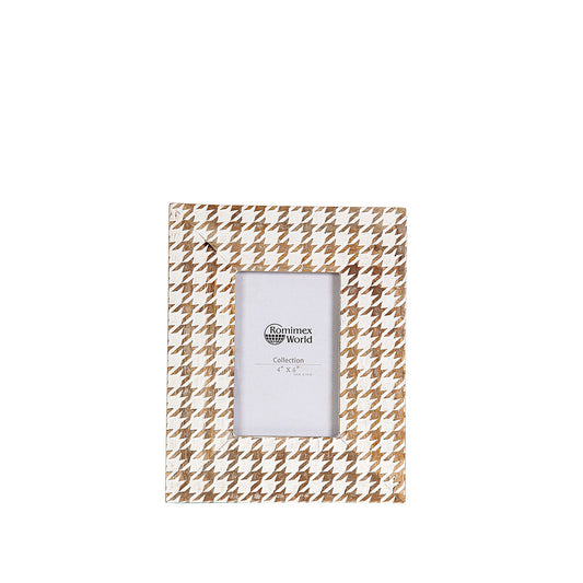 Photo frame Romimex White Natural Mango wood MDF Wood 10 x 15 x 2 cm Romimex