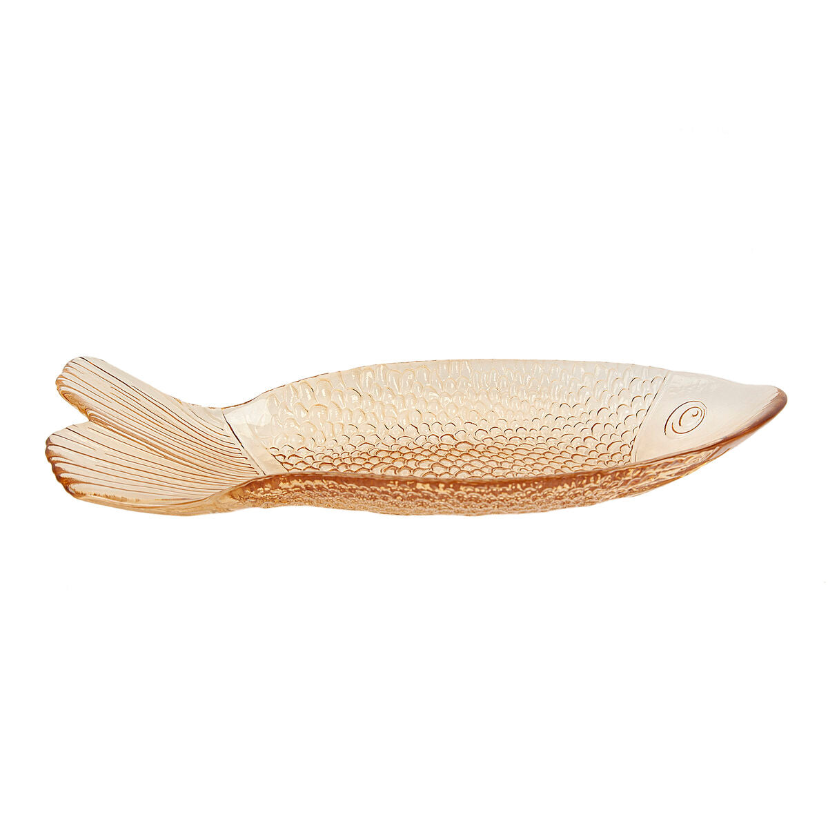 Decorative Plate Romimex Light brown Glass Fish 40 x 6 x 16 cm Romimex