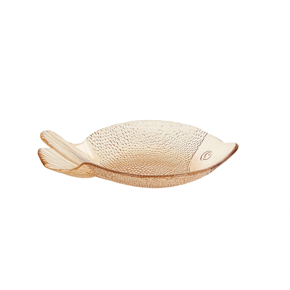 Decorative Plate Romimex Light brown Glass Fish 29 x 5 x 21 cm Romimex