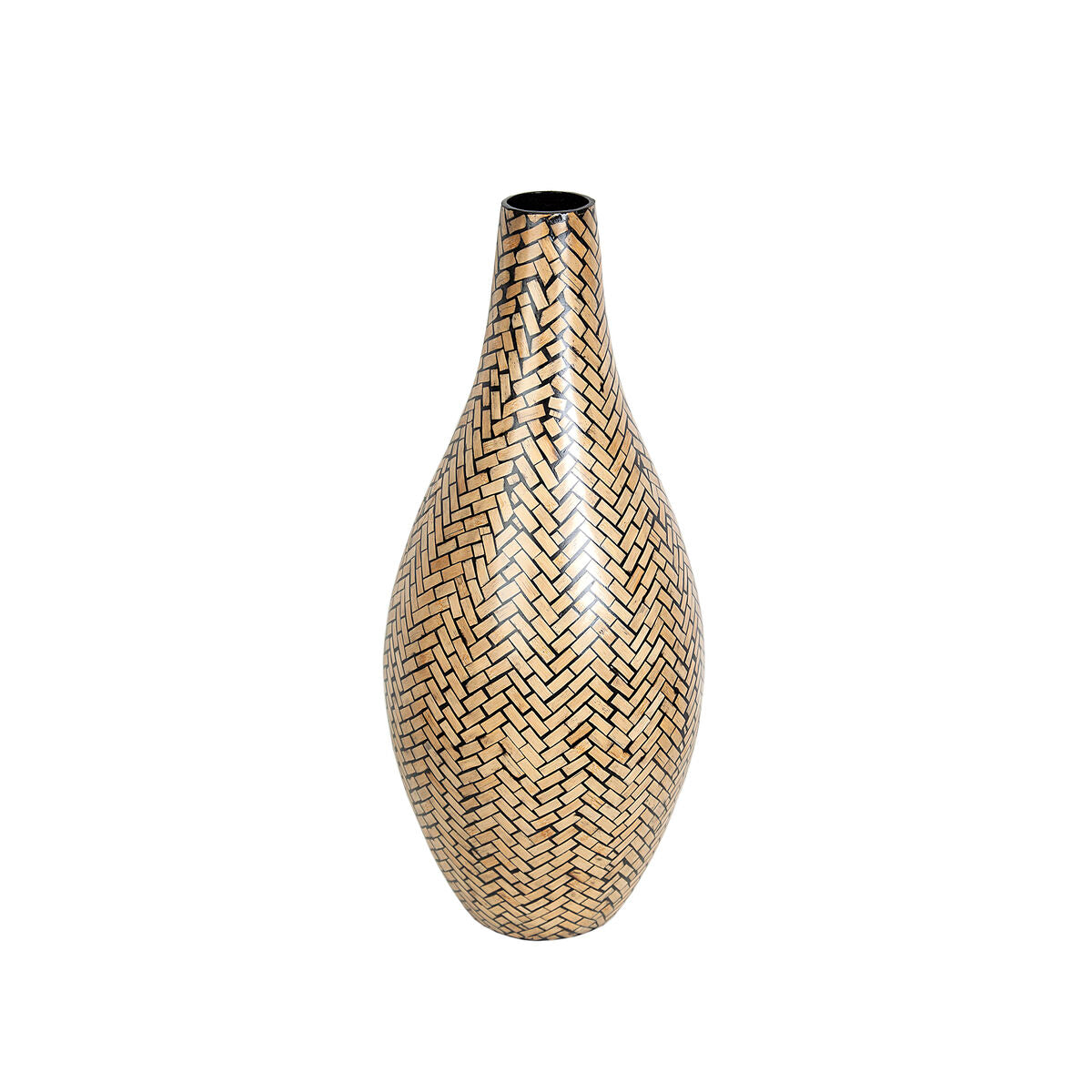 Vase Romimex Brown Black Bamboo 28 x 66 x 28 cm Romimex