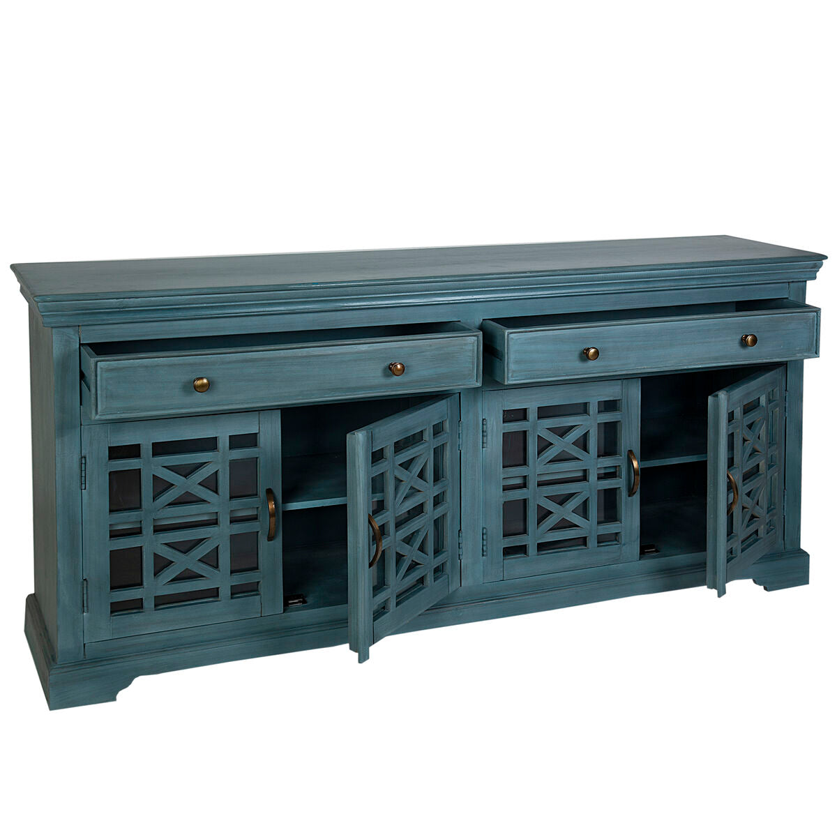 Sideboard Romimex Blue Mango wood 40 x 85 x 180 cm Romimex