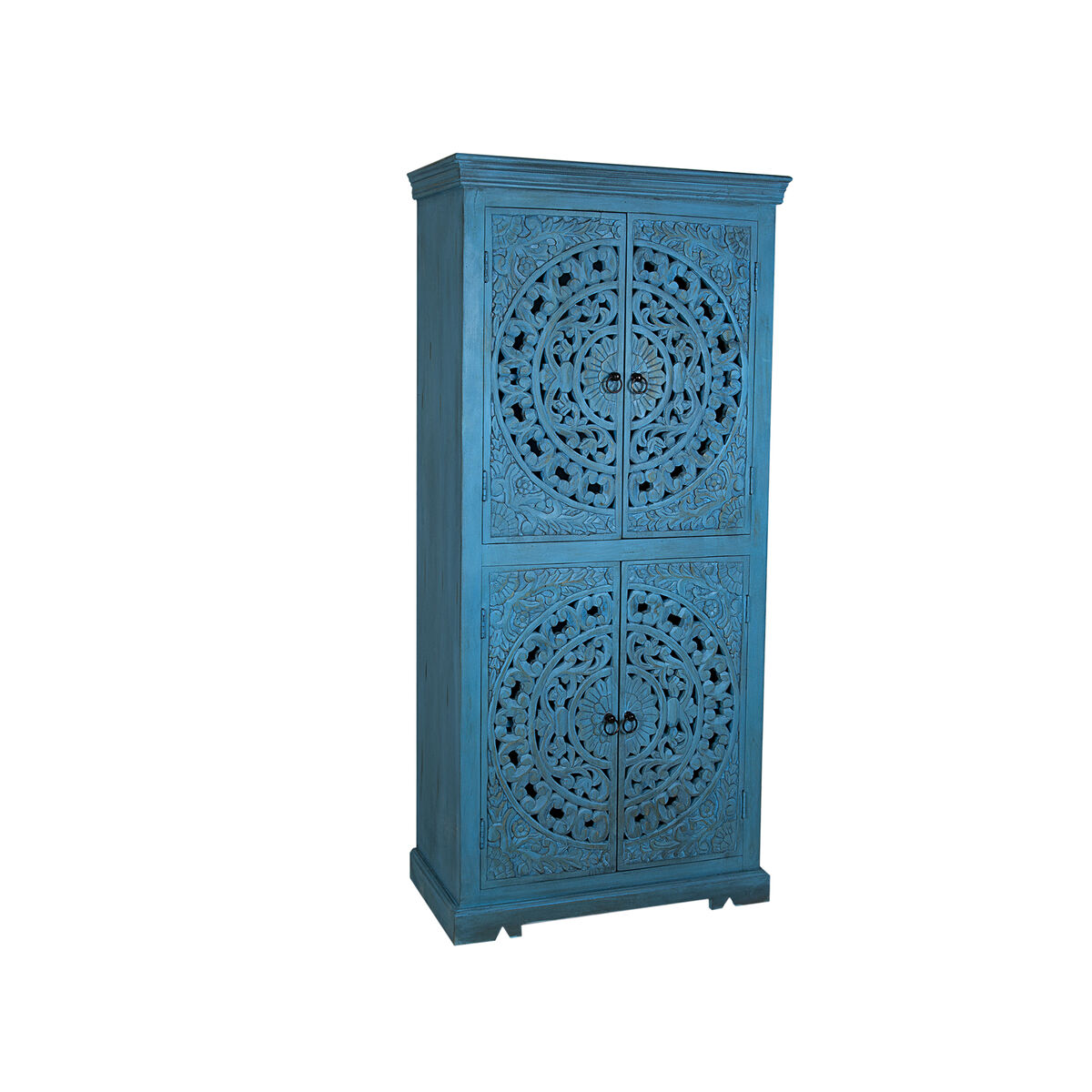 Cupboard Romimex Blue Mango wood 85 x 180 x 40 cm Romimex