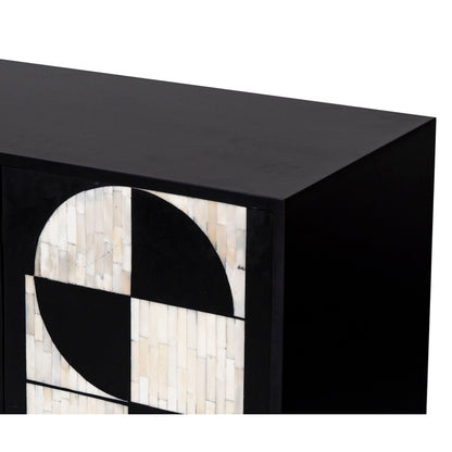 Sideboard Romimex Brown Black Wood Bone 40 x 80 x 160 cm Romimex