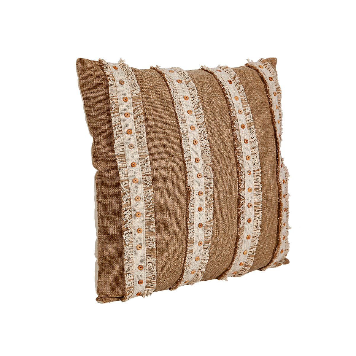 Cushion Romimex Beige Cotton 45 x 8 x 45 cm Romimex