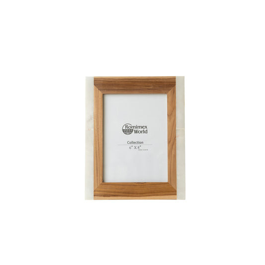 Photo frame Romimex Brown Wood Marble 22 x 27 x 2 cm Romimex