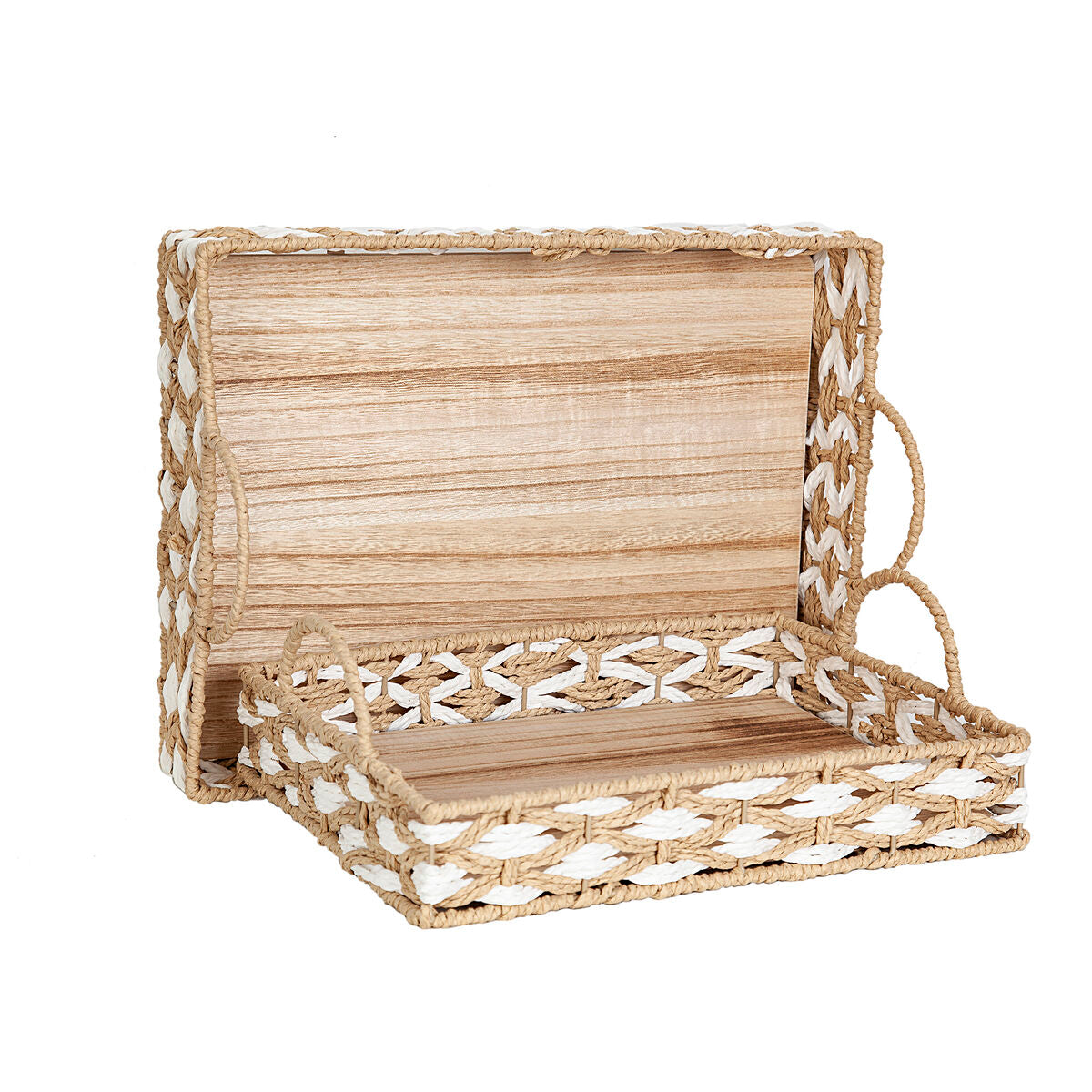 Set of trays Romimex Natural wicker 2 Pieces Romimex