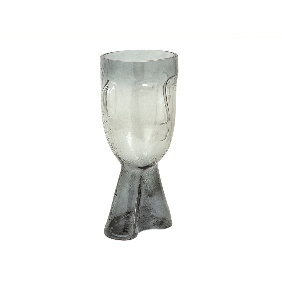 Vase Romimex Grey Glass Face 16 x 32 x 16 cm Romimex