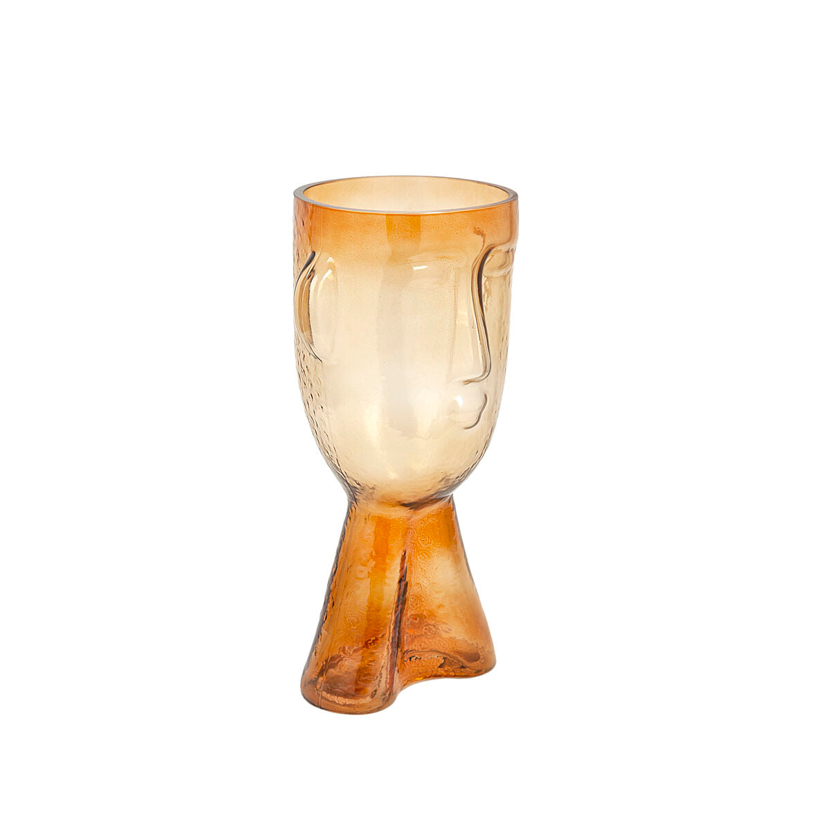 Vase Romimex Amber Glass Face 16 x 32 x 16 cm Romimex