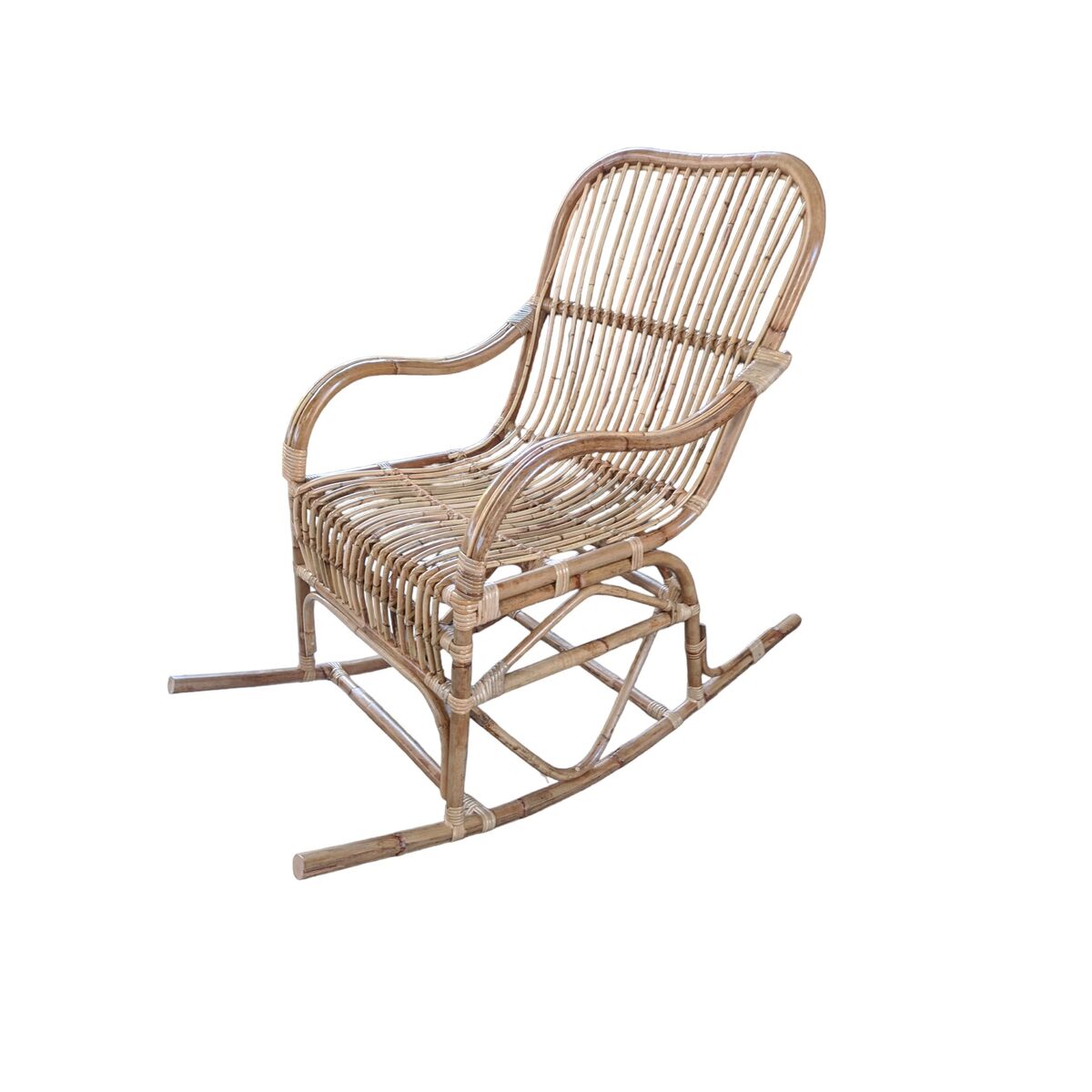 Rocking Chair Romimex Natural Rattan 55 x 105 x 90 cm Romimex