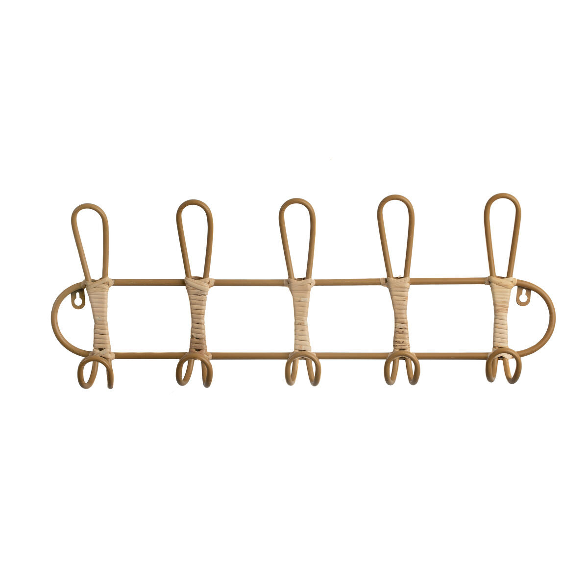 Wall mounted coat hanger Romimex Natural wicker 61 x 21 x 8 cm Romimex