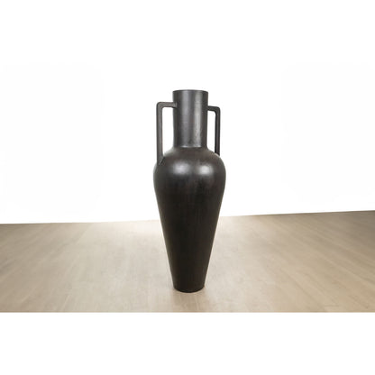 Vase Romimex Black Ceramic Streched 60 x 165 x 60 cm With handles Romimex