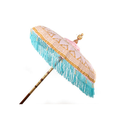 Decorative umbrella Romimex Bali Pink 150 x 200 x 150 cm With tassles Romimex