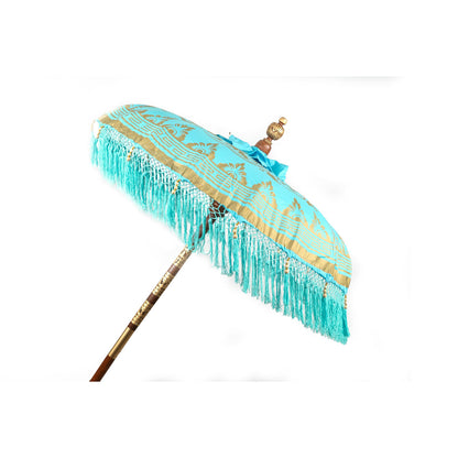 Decorative umbrella Romimex Bali Blue Turquoise 150 x 200 x 150 cm Romimex