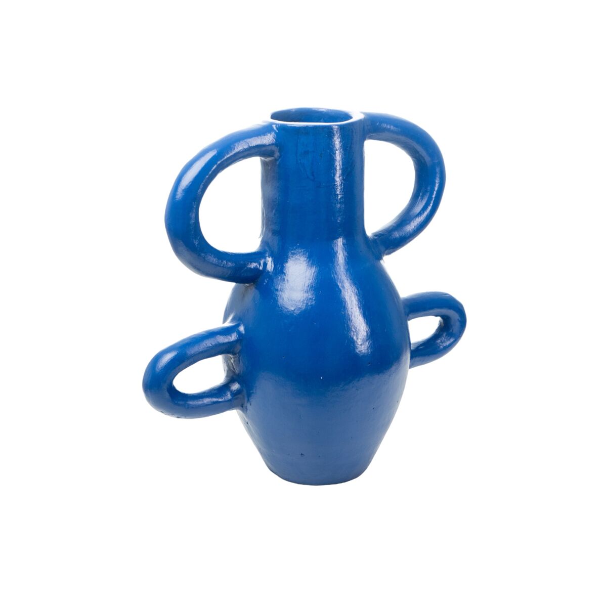 Vase Romimex Cobalt blue Ceramic 40 x 40 x 20 cm With handles Romimex