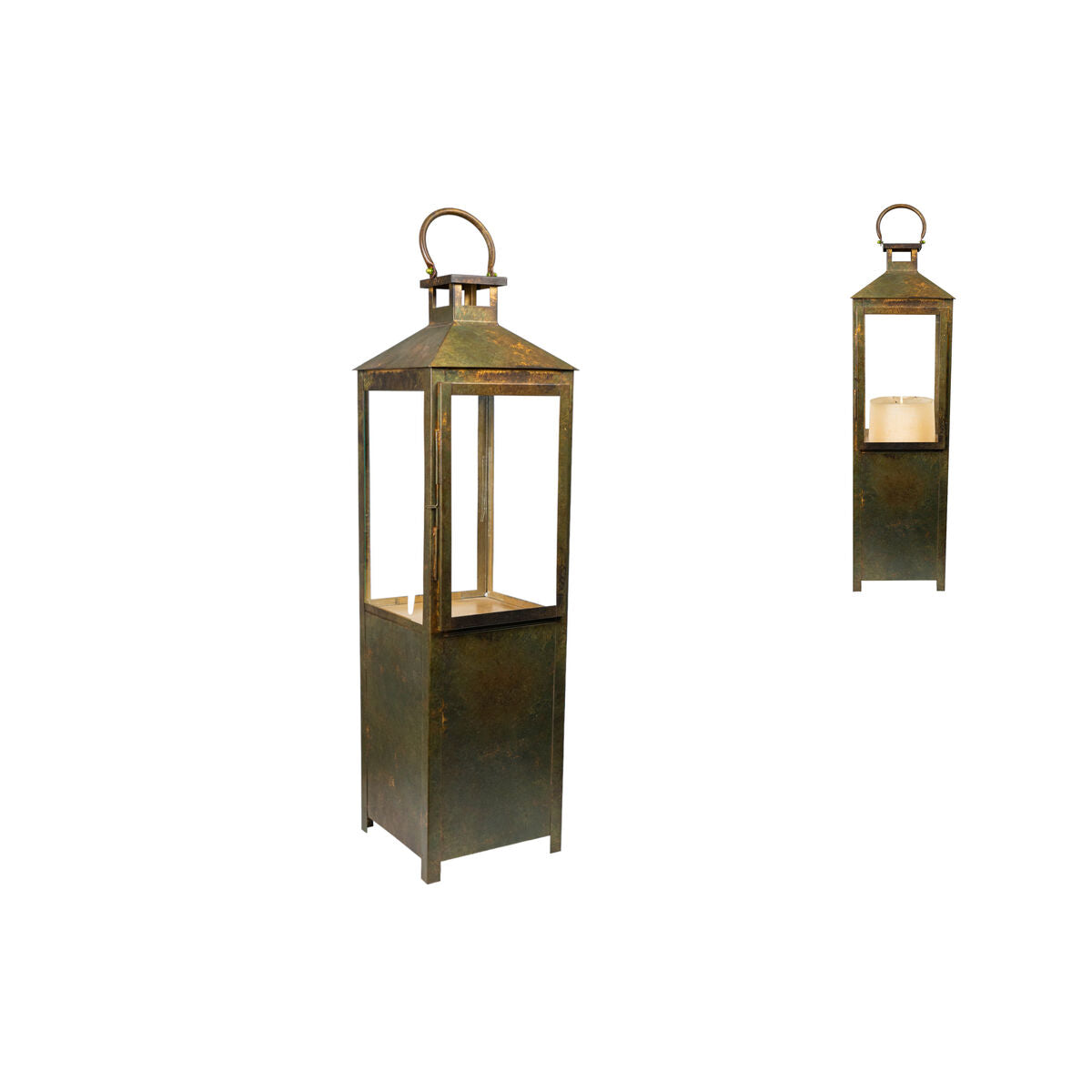 Lantern Romimex Antique Brown Metal 22 x 78 x 22 cm Romimex