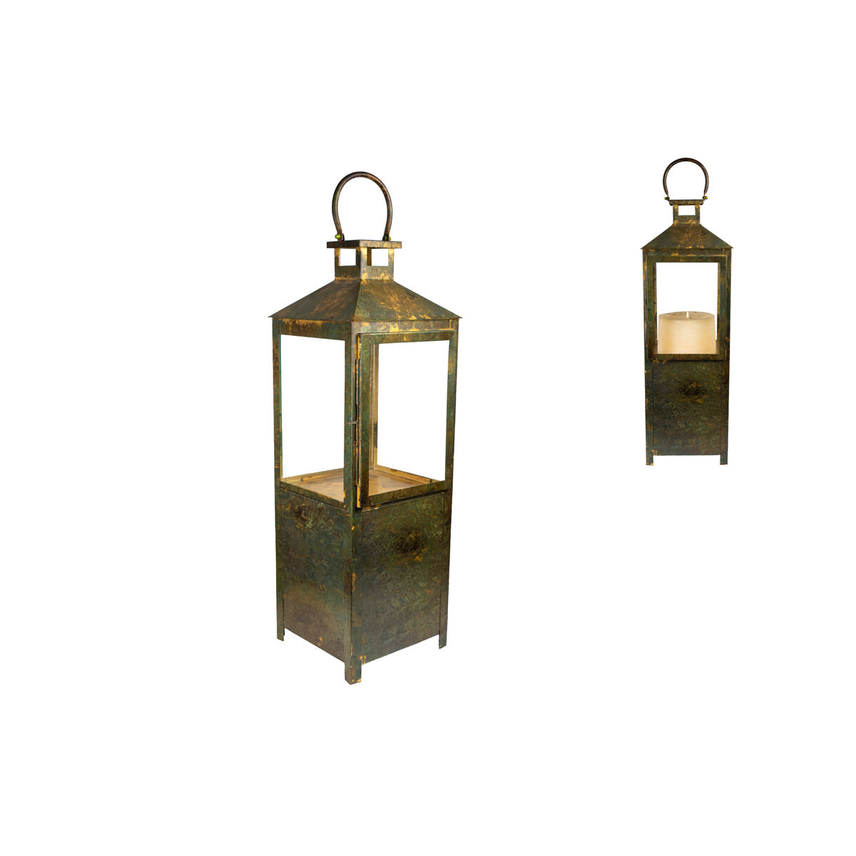 Lantern Romimex Antique Brown Metal 22 x 66 x 22 cm Romimex