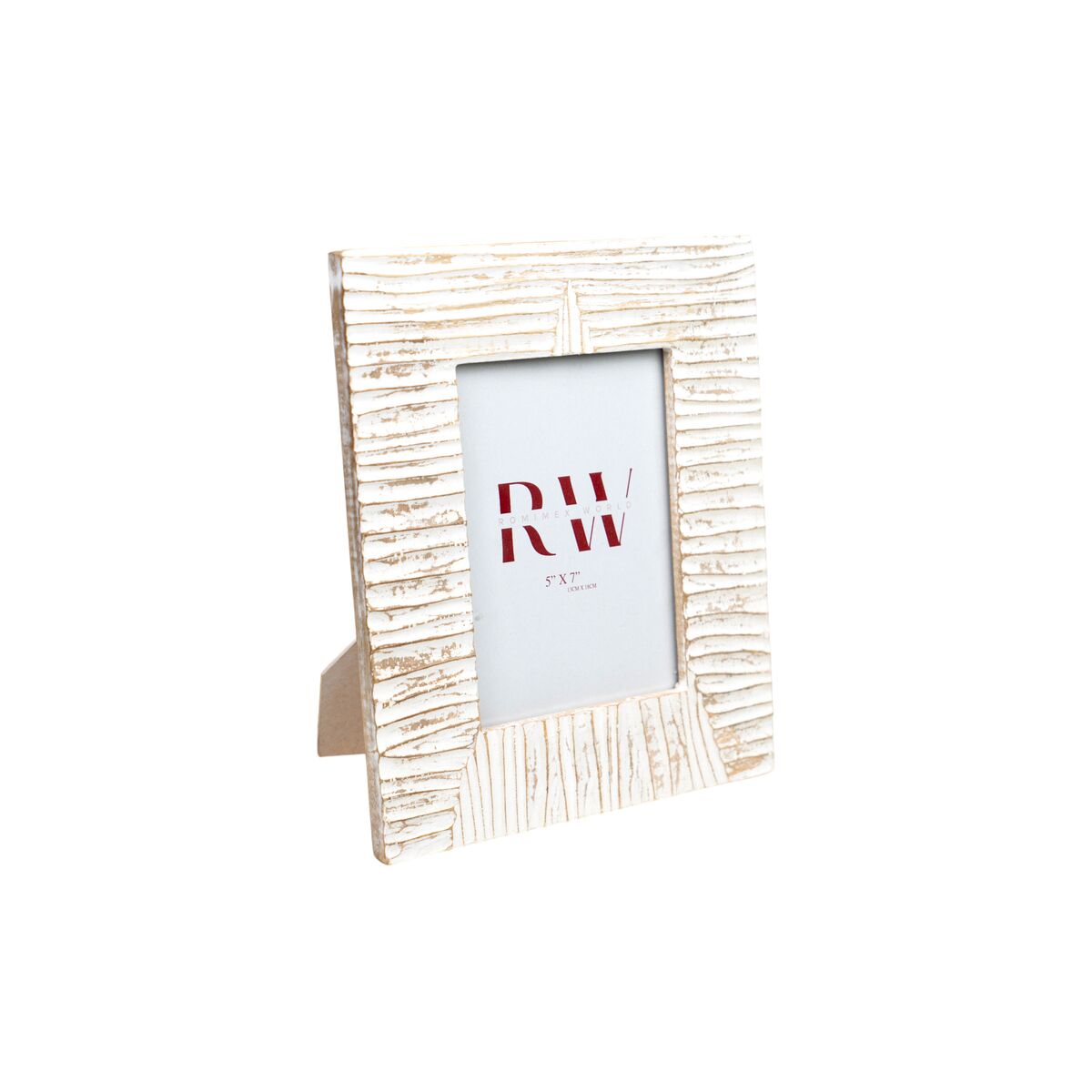 Photo frame Romimex White Mango wood MDF Wood 2 x 18 x 13 cm Romimex