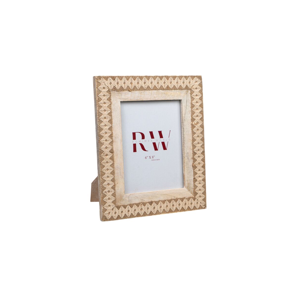 Photo frame Romimex White Mango wood MDF Wood 2 x 20 x 15 cm Romimex