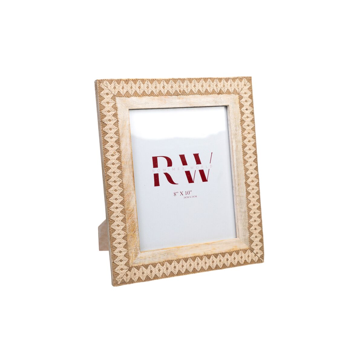 Photo frame Romimex White Mango wood MDF Wood 2 x 25 x 20 cm Romimex