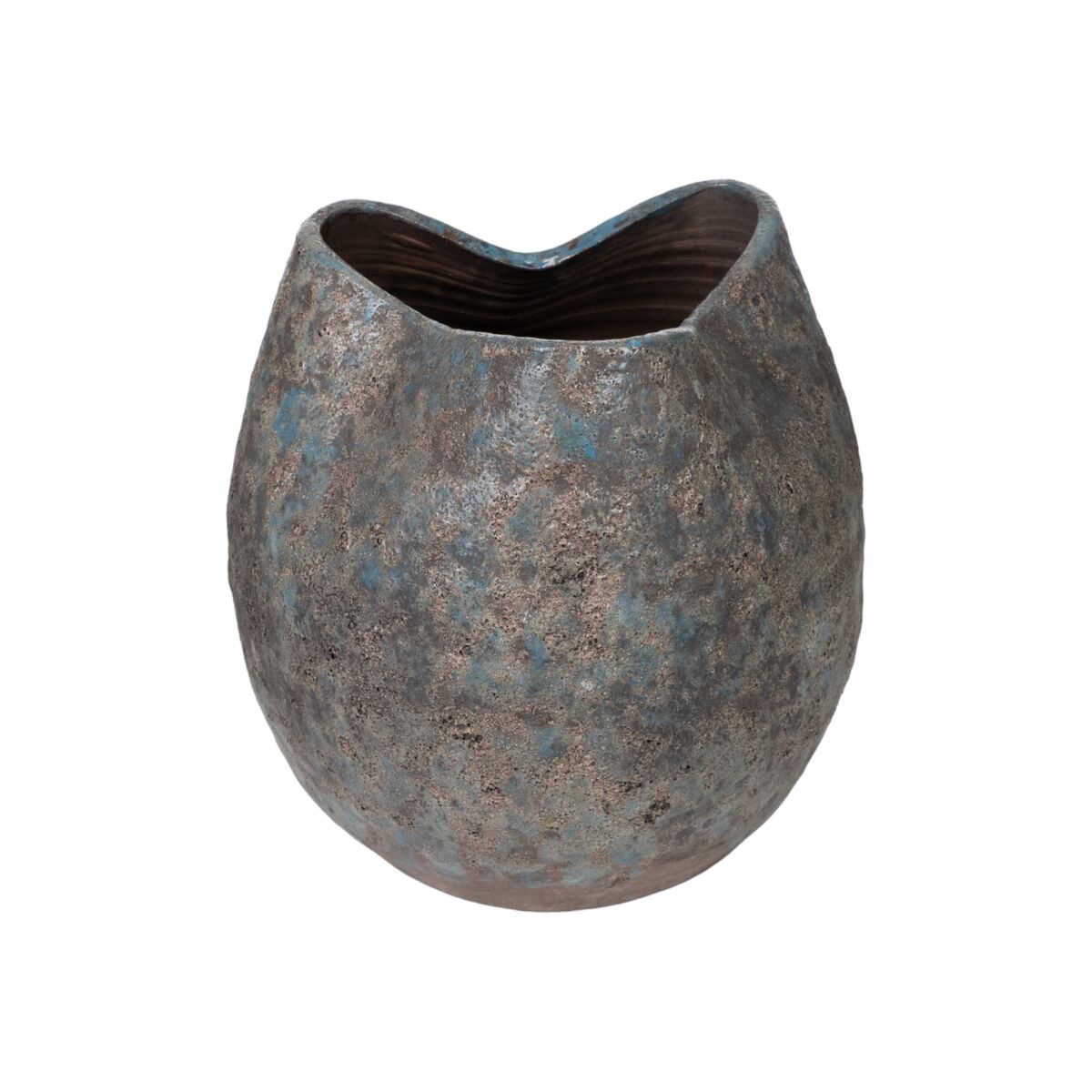 Planter Romimex Blue Terracotta 26 x 26 x 26 cm Aged finish Romimex