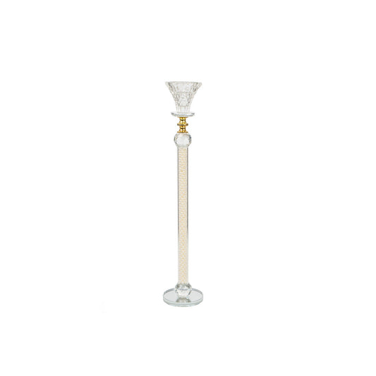 Candleholder Romimex Transparent Glass 6 x 38 x 6 cm Romimex