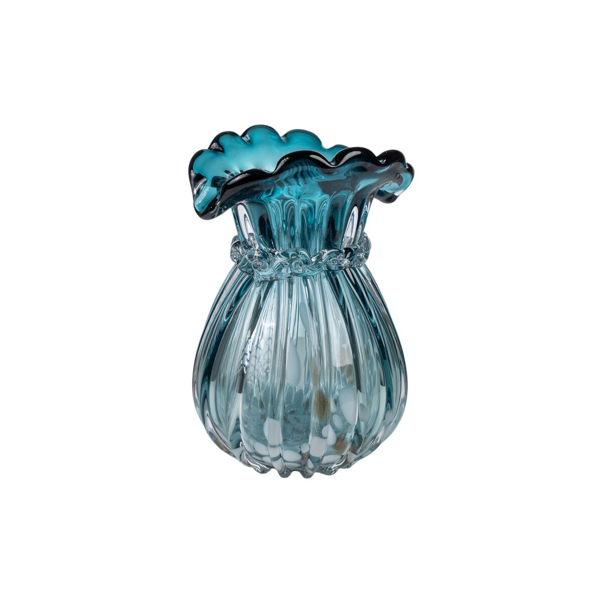 Vase Romimex Turquoise Glass 17 x 24 x 17 cm Romimex