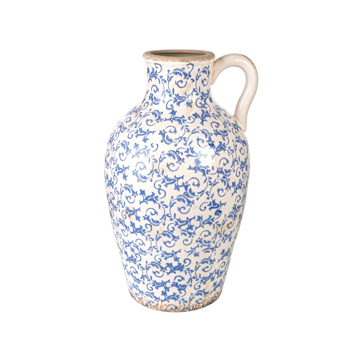 Vase Romimex Blue White Porcelain 30 x 50 x 30 cm With handle Romimex