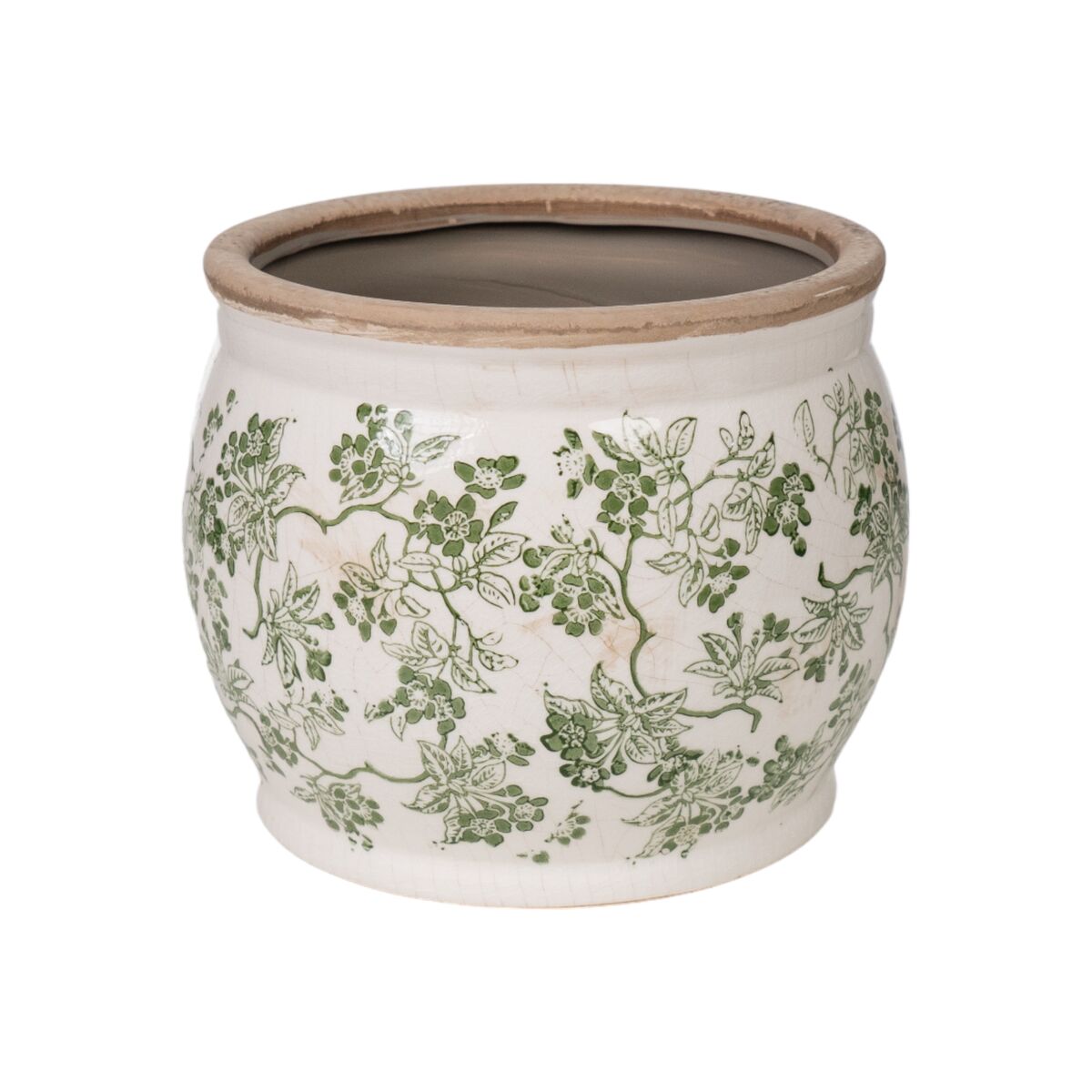 Planter Romimex Green Beige Porcelain 25 x 21 x 25 cm Romimex