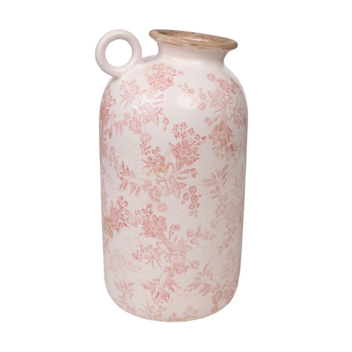 Vase Romimex Beige Pink Porcelain 14 x 27 x 14 cm With handle Romimex