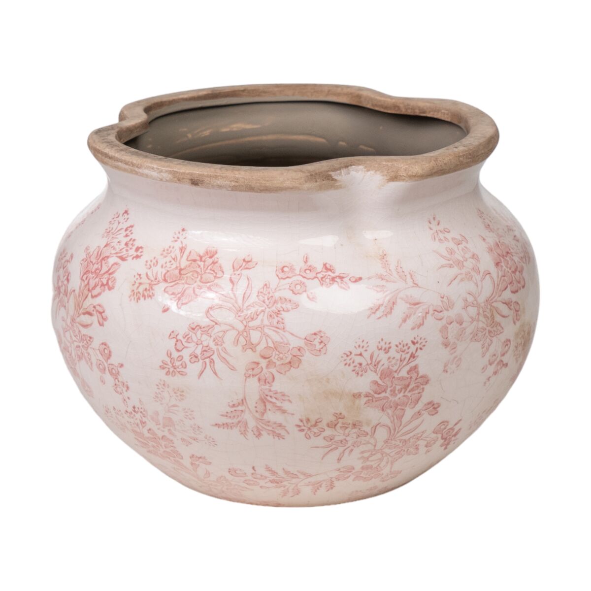 Planter Romimex Beige Pink Porcelain 23 x 16 x 23 cm Romimex