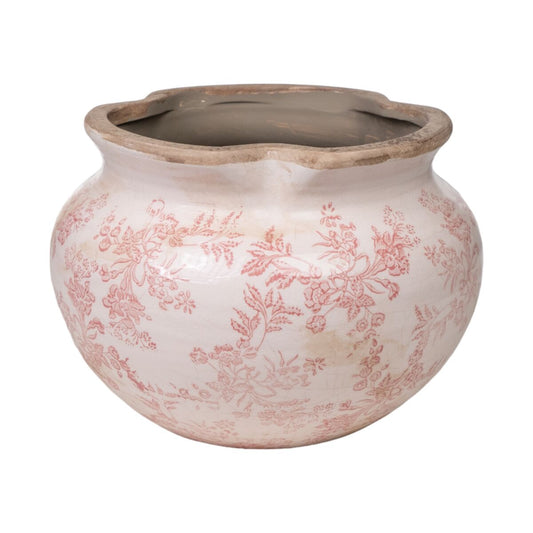 Planter Romimex Beige Pink Porcelain 20 x 14 x 20 cm Romimex