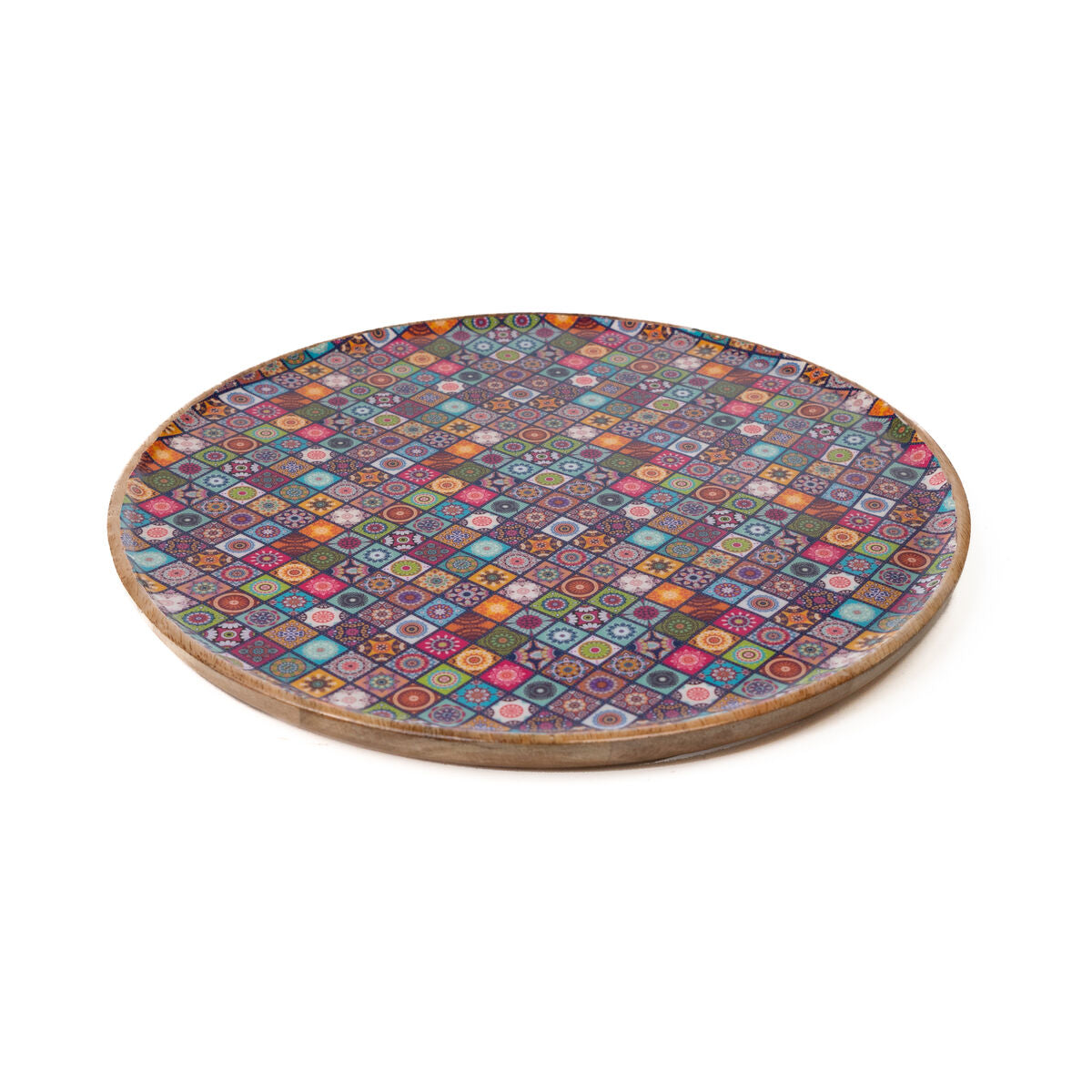 Snack tray Romimex Red Mango wood Circular 30 x 2 x 30 cm Romimex