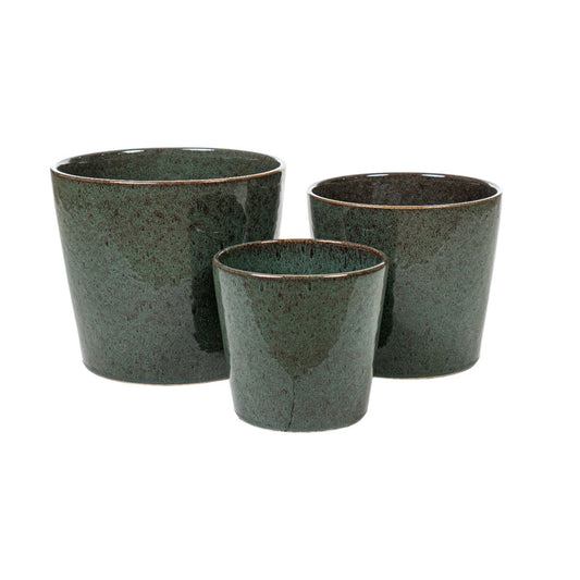 Set of Planters Romimex Blue Porcelain (3 Pieces) Romimex