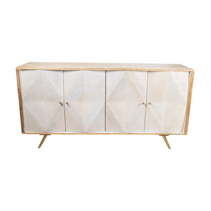 Sideboard Romimex White Natural Mango wood 41 x 77 x 152 cm Romimex