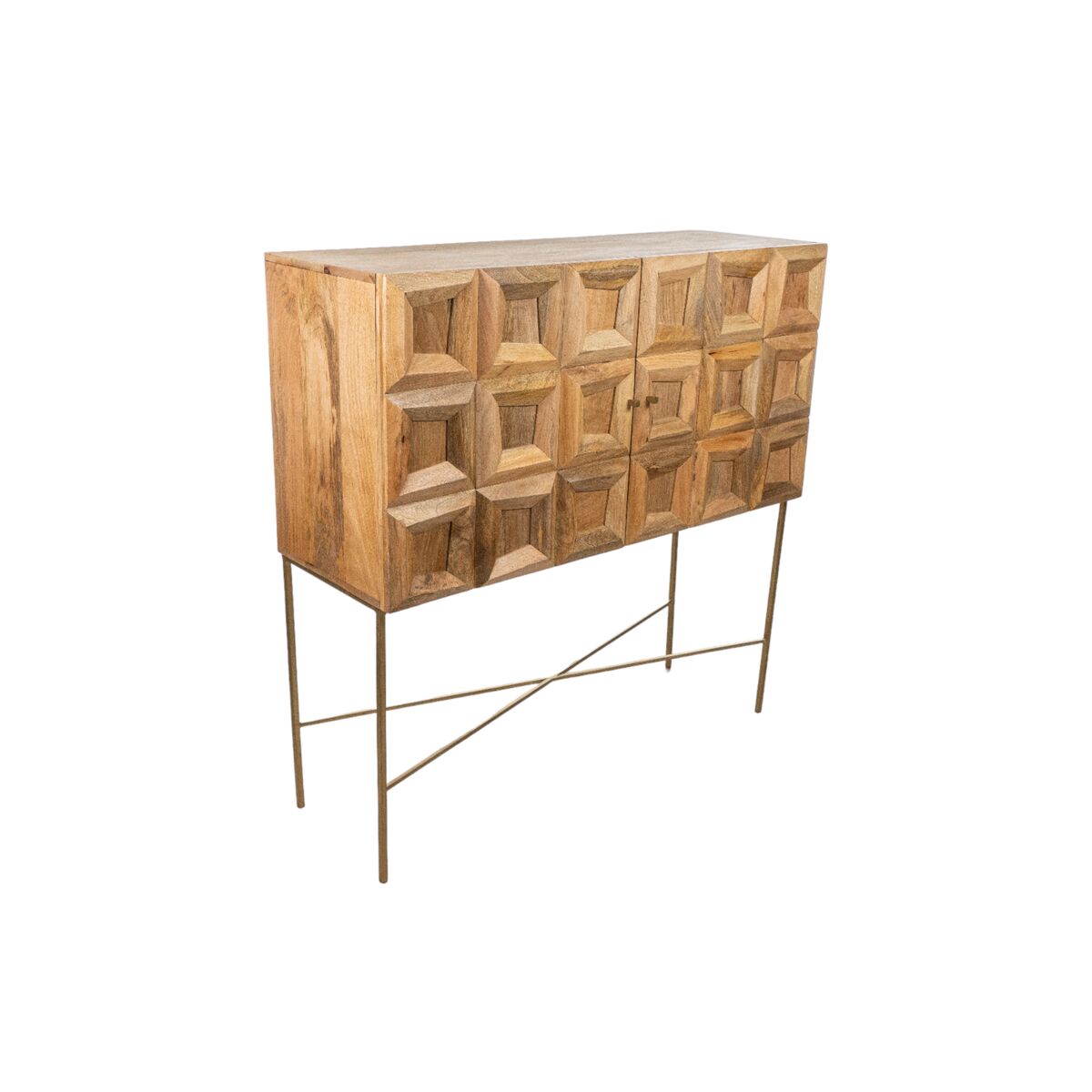 Sideboard Romimex Brown Golden Mango wood 44 x 122 x 122 cm Romimex