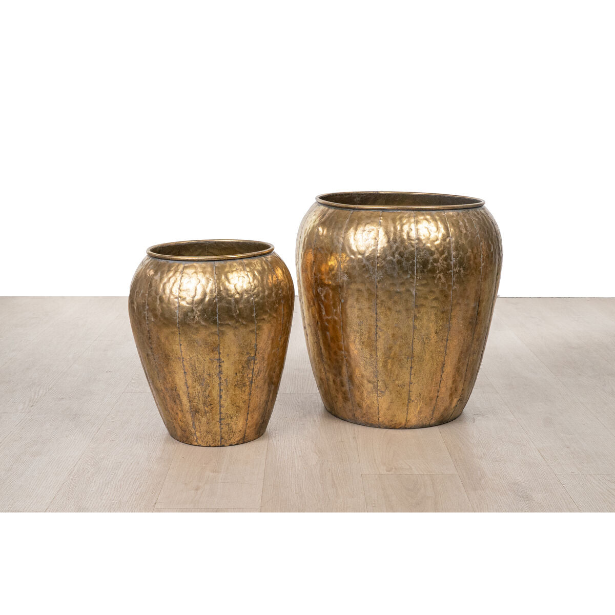 Set of 2 Vases Romimex Golden Metal 49 x 50 x 49 cm Romimex