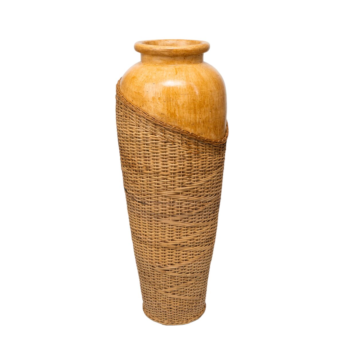 Vase Romimex Brown Rattan Terracotta 30 x 100 x 30 cm Romimex