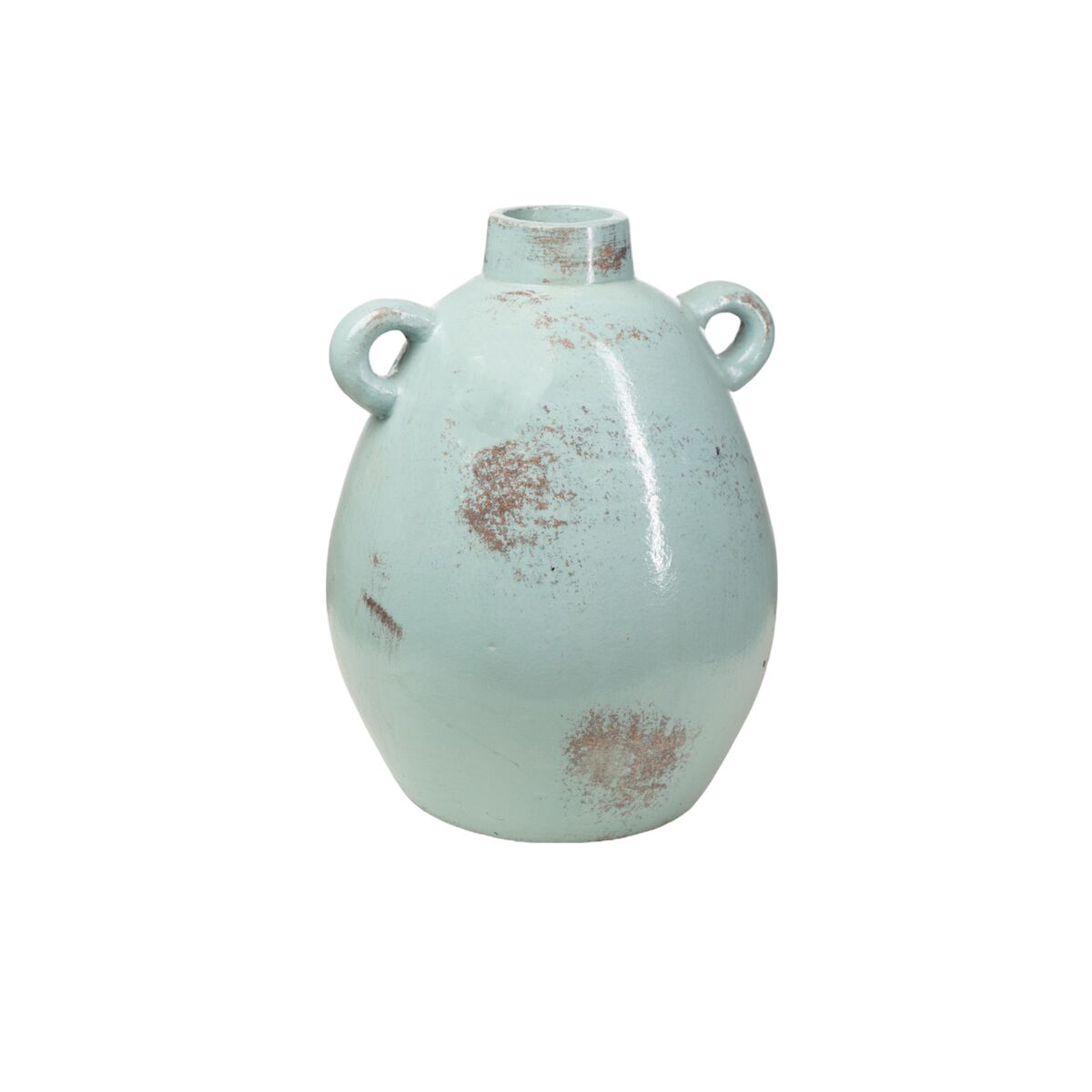 Vase Romimex Blue Terracotta 25 x 35 x 25 cm With handles Romimex