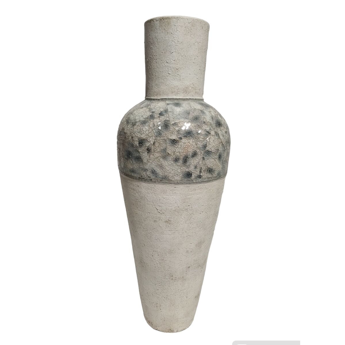 Floor vase Romimex White Grey Terracotta 34 x 100 x 34 cm Romimex