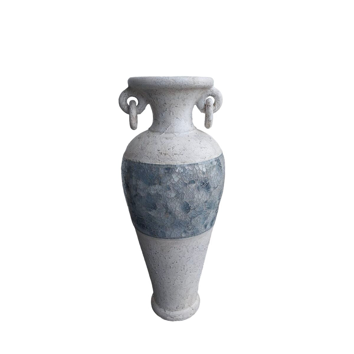 Floor vase Romimex White Grey Terracotta 32 x 80 x 32 cm With handles Romimex