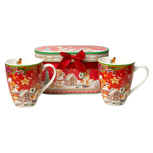 Set of Mugs Romimex Red Ceramic 2 Units Romimex