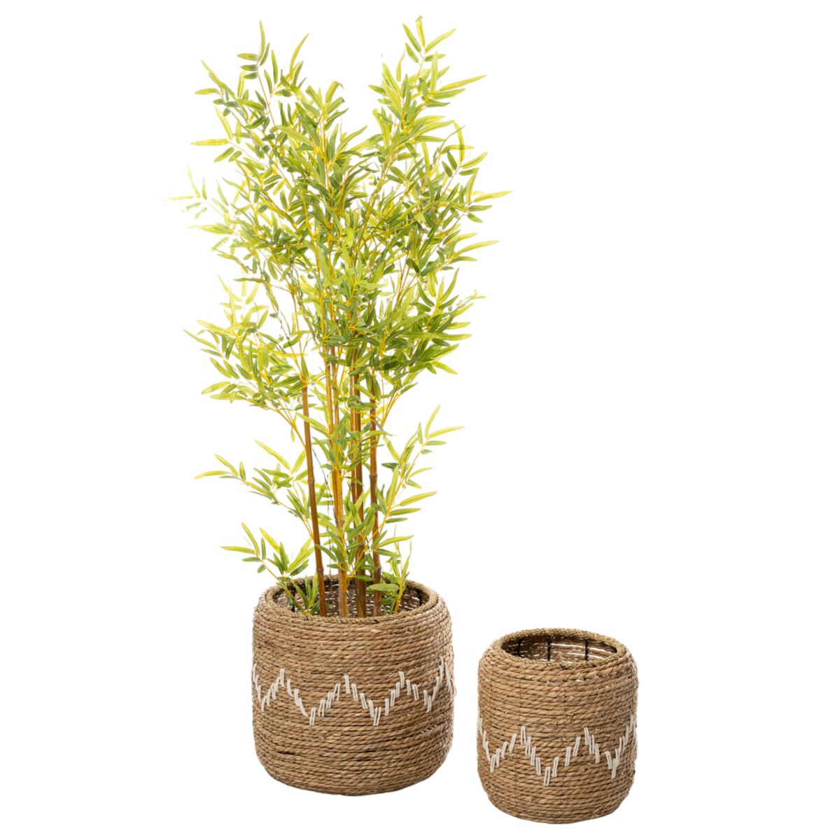 Planter Romimex Natural Fibre Natural Fibre 42 x 37 x 42 cm 2 Pieces Romimex