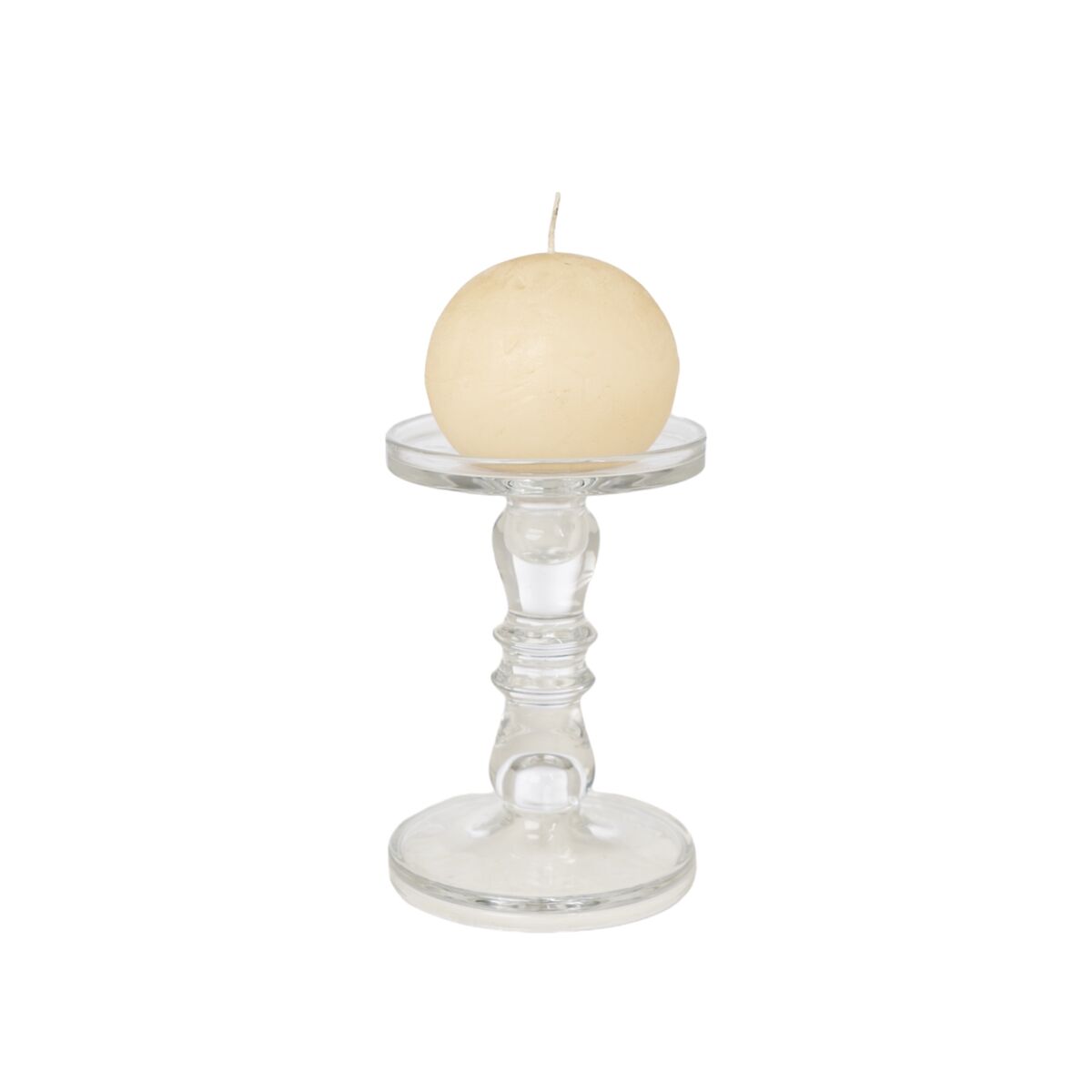 Candleholder Romimex Transparent Glass 13 x 19 x 13 cm Romimex