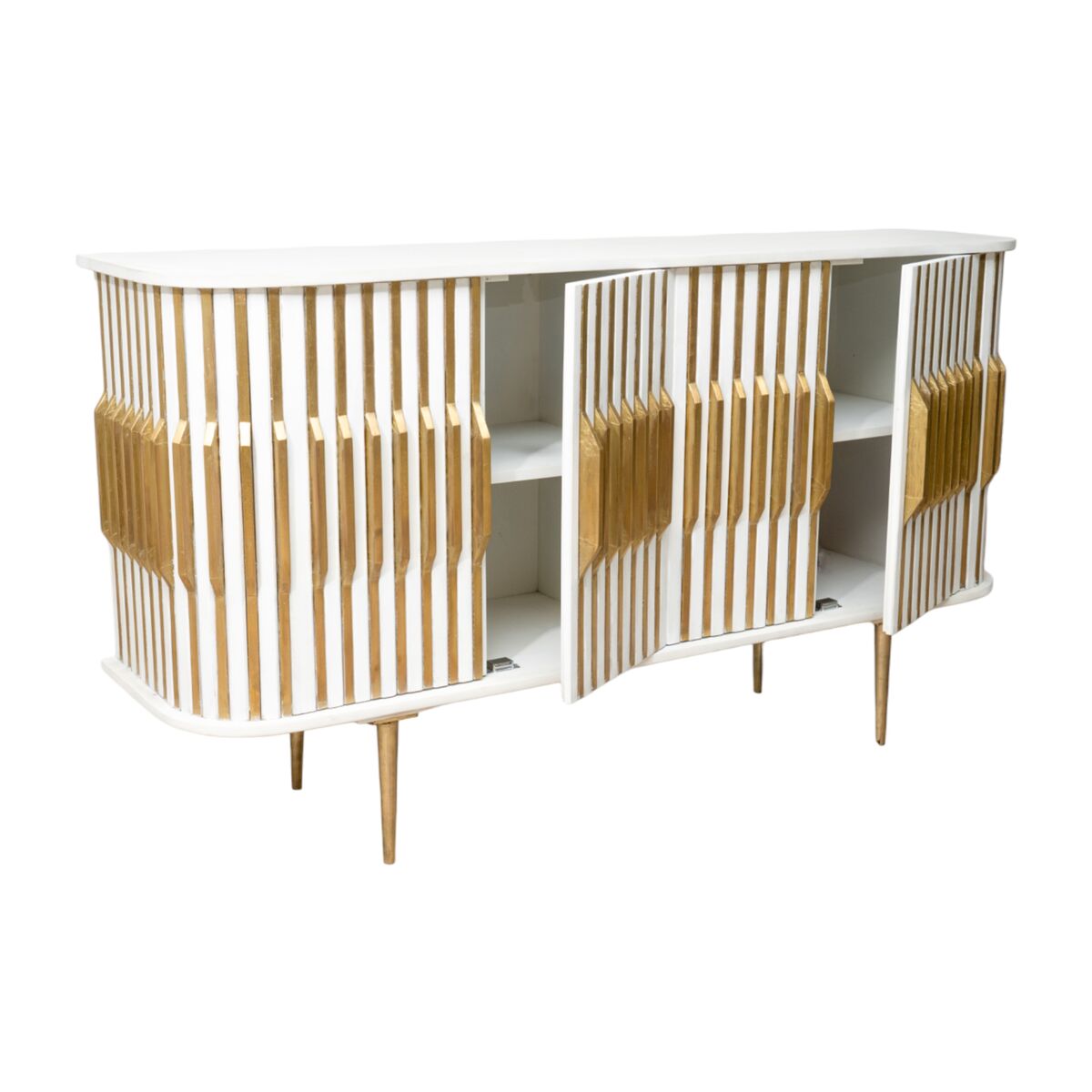 Sideboard Romimex White Golden Wood 152 x 84 x 40 cm Romimex