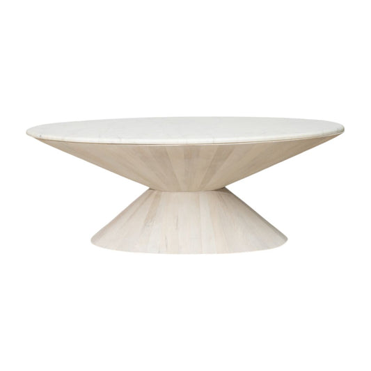 Side table Romimex White Golden 122 x 45 x 69 cm Cone-shaped Romimex