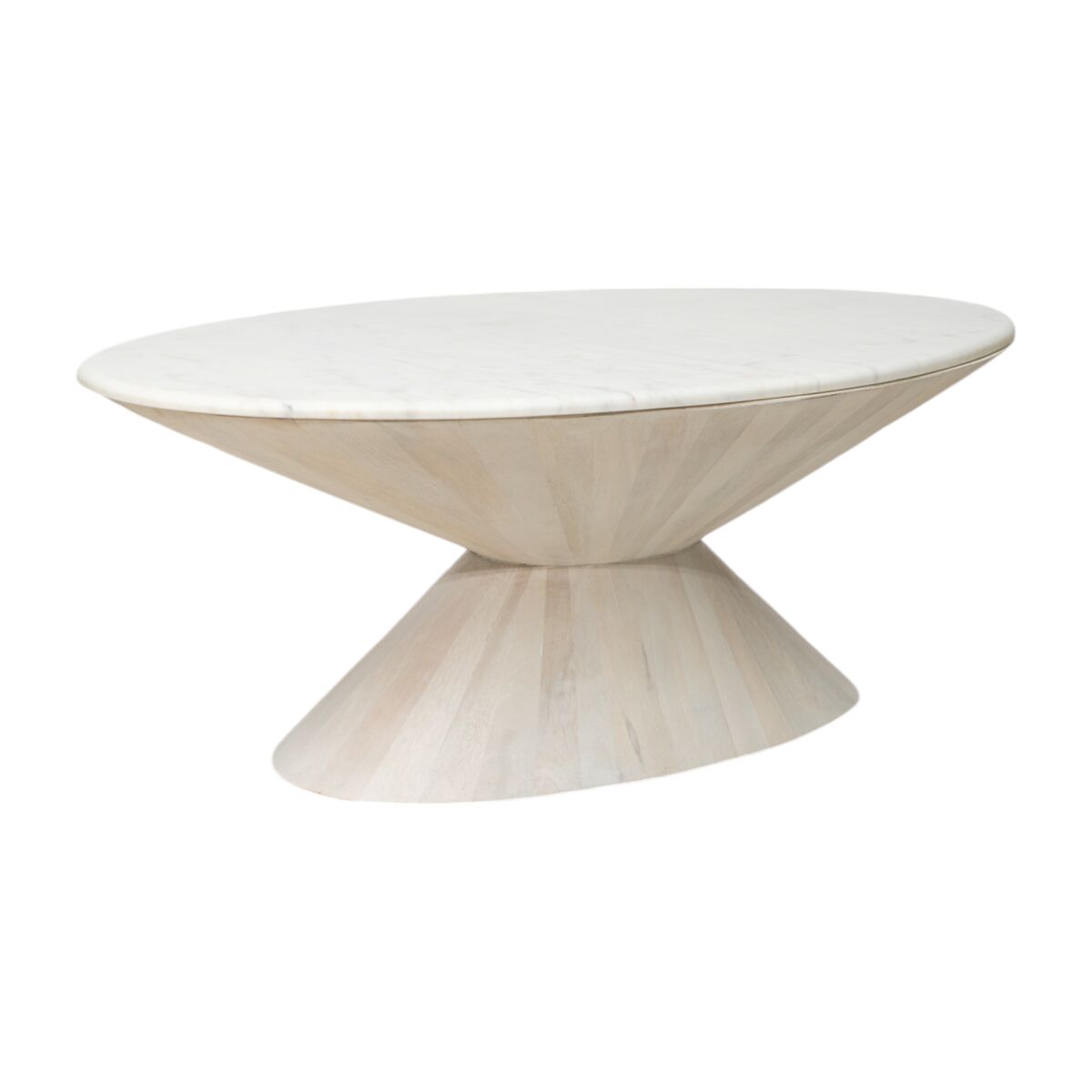 Side table Romimex White Golden 122 x 45 x 69 cm Cone-shaped Romimex