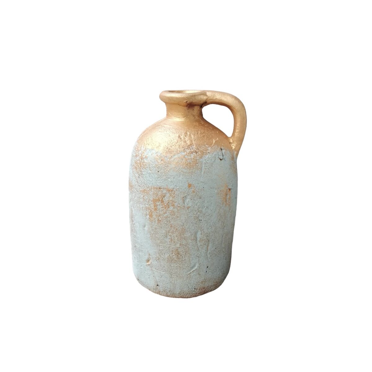 Vase Romimex Blue Golden Terracotta Bicoloured 15 x 25 x 15 cm With handle Romimex