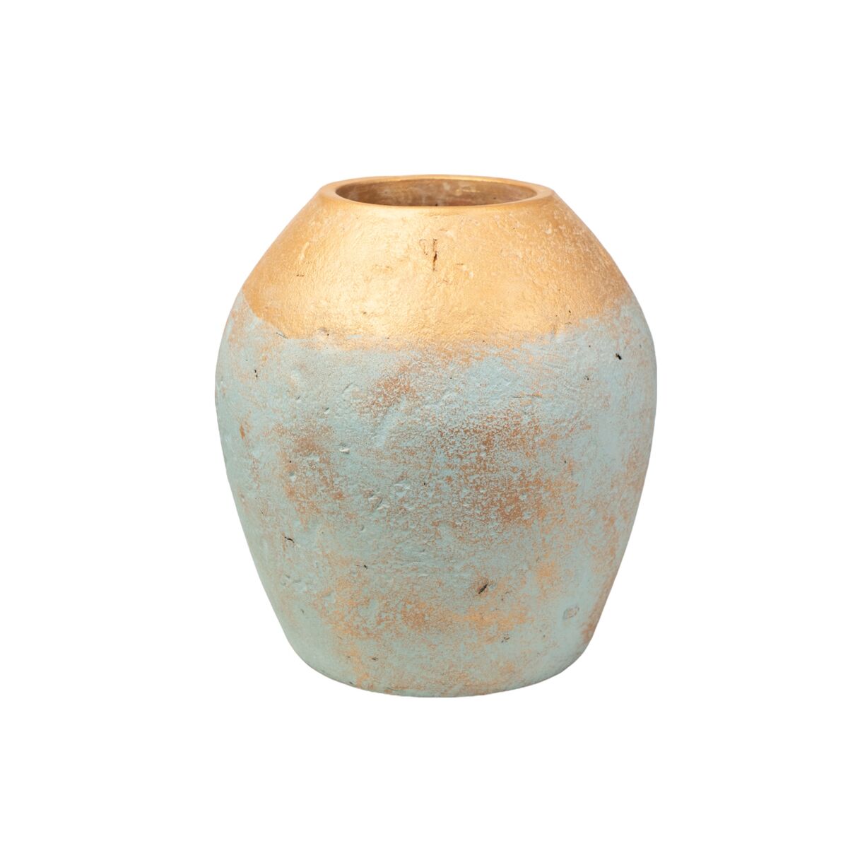 Vase Romimex Blue Golden Terracotta 25 x 40 x 25 cm Romimex